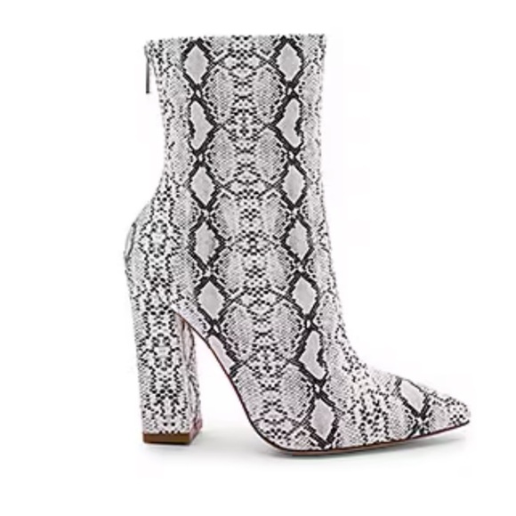 RAYE Shoes - Raye Easton Bootie in Black & White Embossed Snakeskin Print Size 6